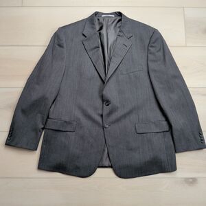 Hickey Freeman Blazer Sport Coat Mens 48R Herringbone Gray Worsted Wool Jacket